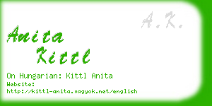 anita kittl business card